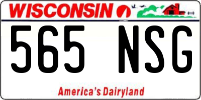 WI license plate 565NSG
