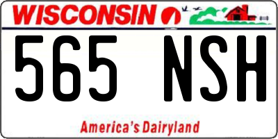 WI license plate 565NSH