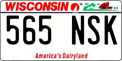 WI license plate 565NSK