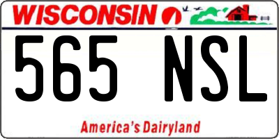 WI license plate 565NSL