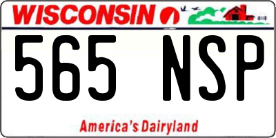 WI license plate 565NSP