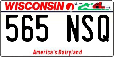 WI license plate 565NSQ