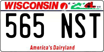 WI license plate 565NST