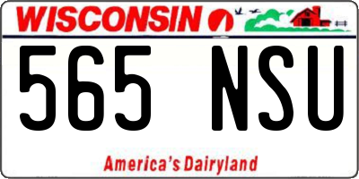 WI license plate 565NSU