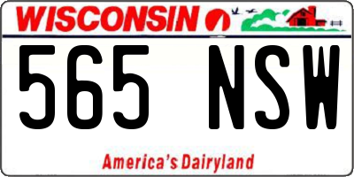 WI license plate 565NSW
