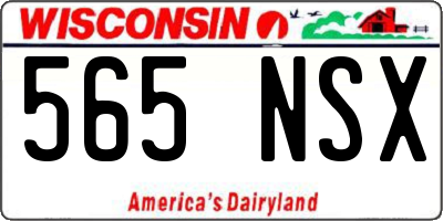 WI license plate 565NSX