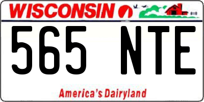 WI license plate 565NTE