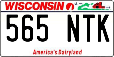 WI license plate 565NTK