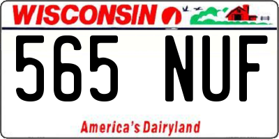 WI license plate 565NUF