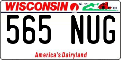 WI license plate 565NUG