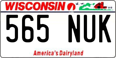 WI license plate 565NUK