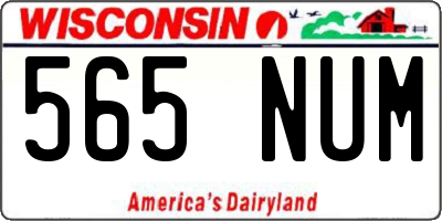 WI license plate 565NUM