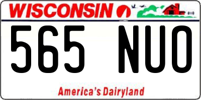 WI license plate 565NUO