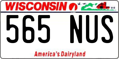 WI license plate 565NUS