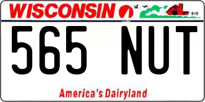 WI license plate 565NUT