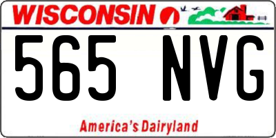 WI license plate 565NVG