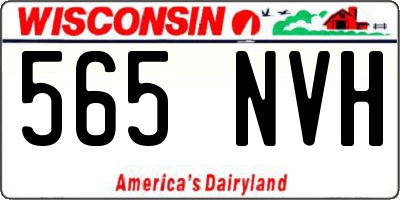 WI license plate 565NVH