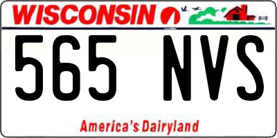 WI license plate 565NVS