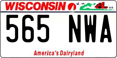 WI license plate 565NWA
