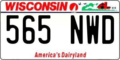 WI license plate 565NWD