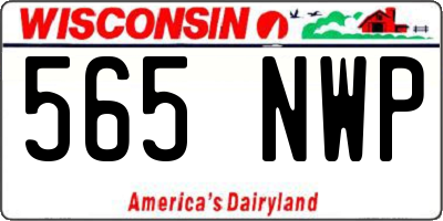 WI license plate 565NWP