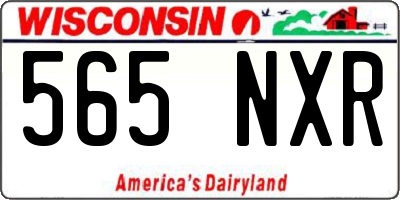WI license plate 565NXR