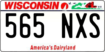 WI license plate 565NXS