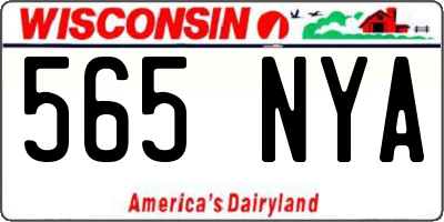 WI license plate 565NYA