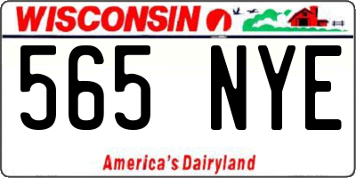WI license plate 565NYE