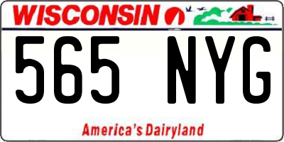 WI license plate 565NYG
