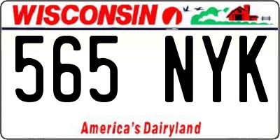 WI license plate 565NYK