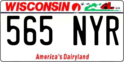 WI license plate 565NYR
