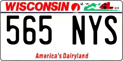 WI license plate 565NYS
