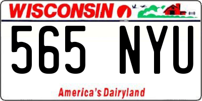 WI license plate 565NYU