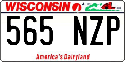 WI license plate 565NZP