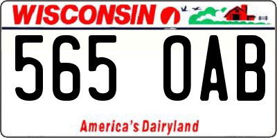 WI license plate 565OAB
