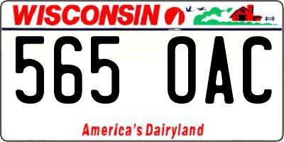 WI license plate 565OAC