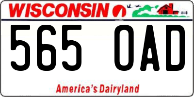 WI license plate 565OAD