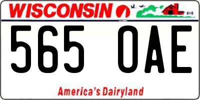 WI license plate 565OAE