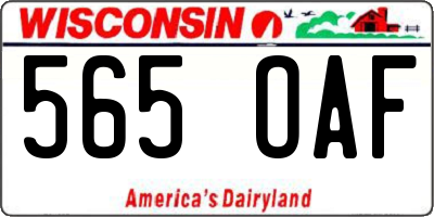 WI license plate 565OAF