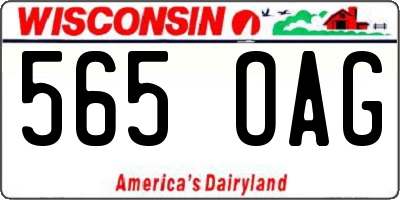 WI license plate 565OAG