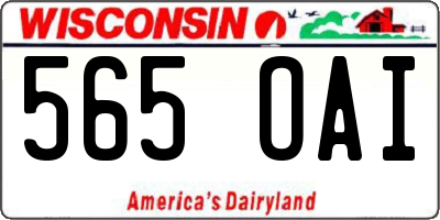 WI license plate 565OAI