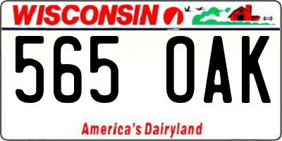 WI license plate 565OAK