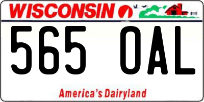 WI license plate 565OAL