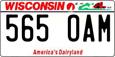 WI license plate 565OAM
