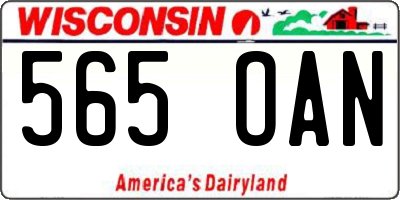 WI license plate 565OAN