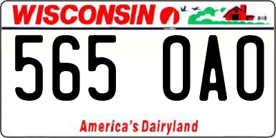 WI license plate 565OAO