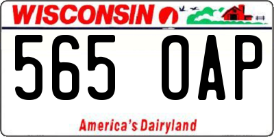 WI license plate 565OAP