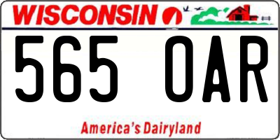 WI license plate 565OAR