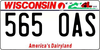 WI license plate 565OAS